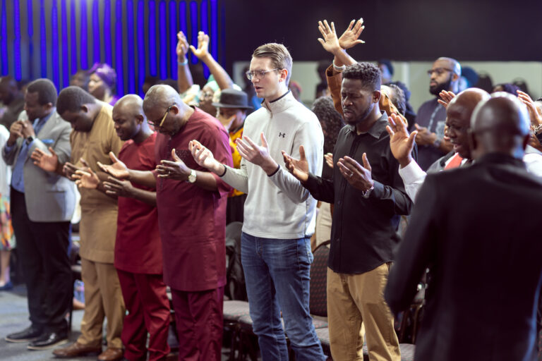 Prayer at the Black Non-Denominational Church in Houston, TX